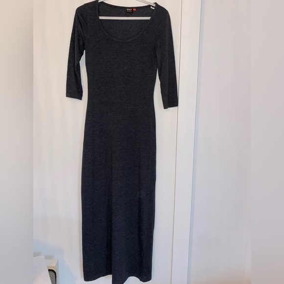 Only Dark Grey Maxi Dress ¾ length sleeves - Picture 3 of 3